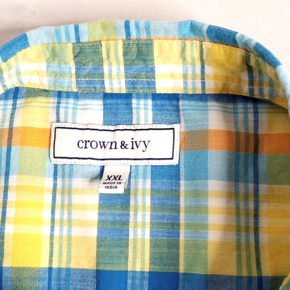 Crown & Ivy Men's Plaid / Check Long Sleeve Casual Button Down Shirt XXL - Picture 9 of 10